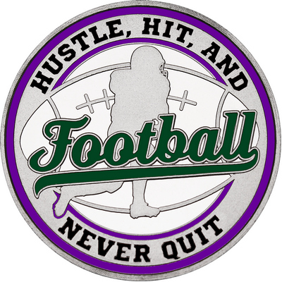 Dark Green "Football" with Purple Outer Circular Borders